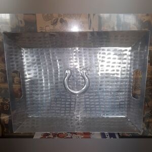 NFL Indianapolis Colts Rare Hammered Silver Serving Tray w/ Built-In Handles